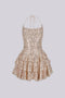 Merinda Sequin Halter Mini Dress